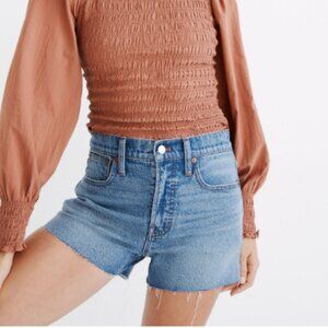 Madewell Size 26 The Perfect Jean Short Burnett Wash Tencel Cutoff Denim Blue